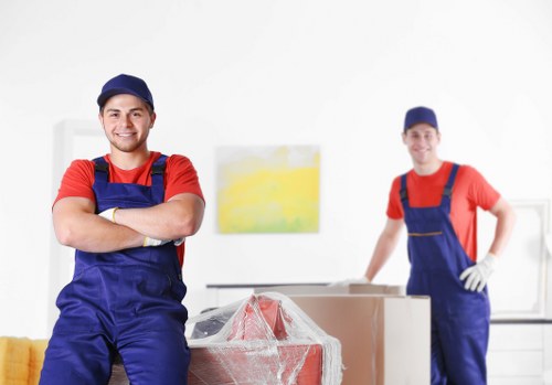 Packing boxes and moving materials prepared for a Hounslow home move